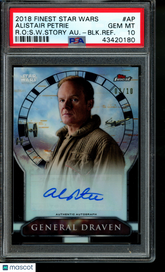 2018 Star Wars Rogue Autograph Alistair Petrie Black Refractor /10 PSA 10 Auto
